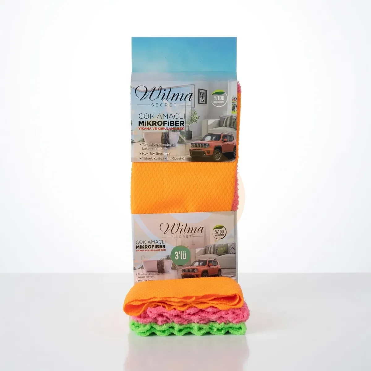 Turuncu Mikrofiber Çok Amaçlı Bez